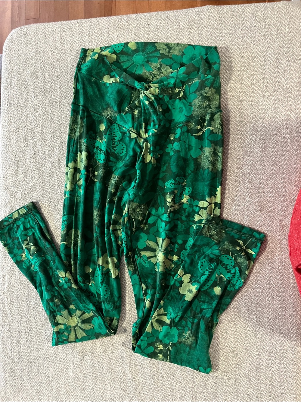 aerie Green Floral Print Leggings